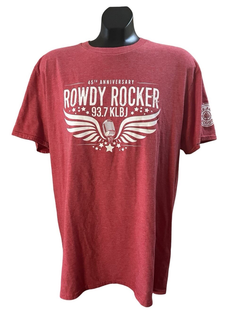 93.7 KLBJ Rowdy Rocker 45th Anniversary T-Shirt – XL